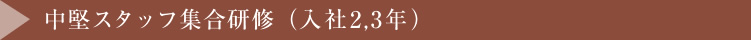 中堅スタッフ集合研修（入社2,3年）